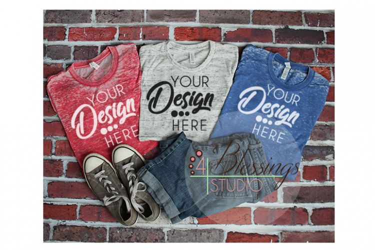 Bella Canvas Mockup Tshirt Mockup White Red Royal Acid Wash