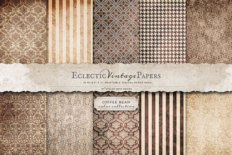 Vintage Printable Papers - Coffee Bean