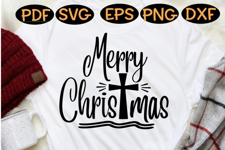 Christmas SVG Merry Christmas Cross Jesus design SVG