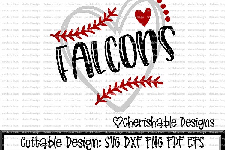 Baseball Svg, Softball Svg, Falcons Baseball Cutting file, heart frame baseball, dxf pattern, svg pattern, Cricut instant download