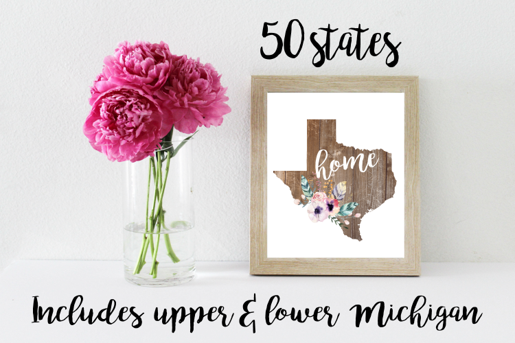 50 States Rustic Blank Files For Sublimation example image 1