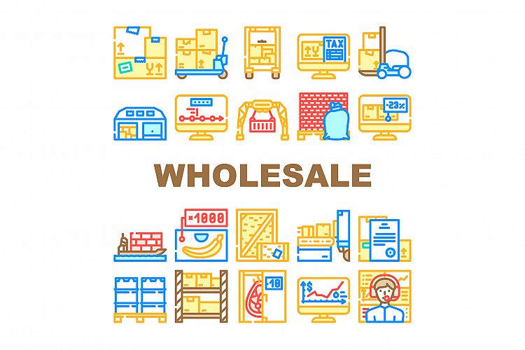 Wholesale Service Collection Icons Set Vector example image 1