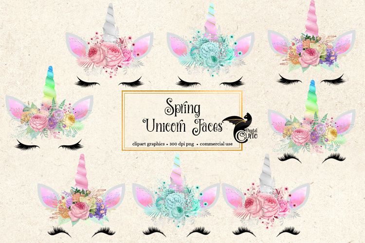 Spring Unicorn Face Clipart