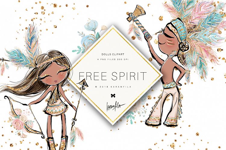 Boho Kids Clipart