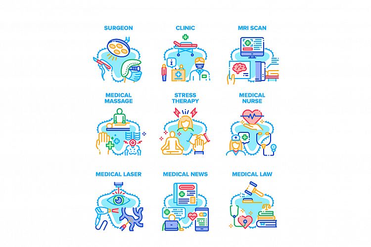 Medical Clinic Set Icons Vector Illustrations example image 1