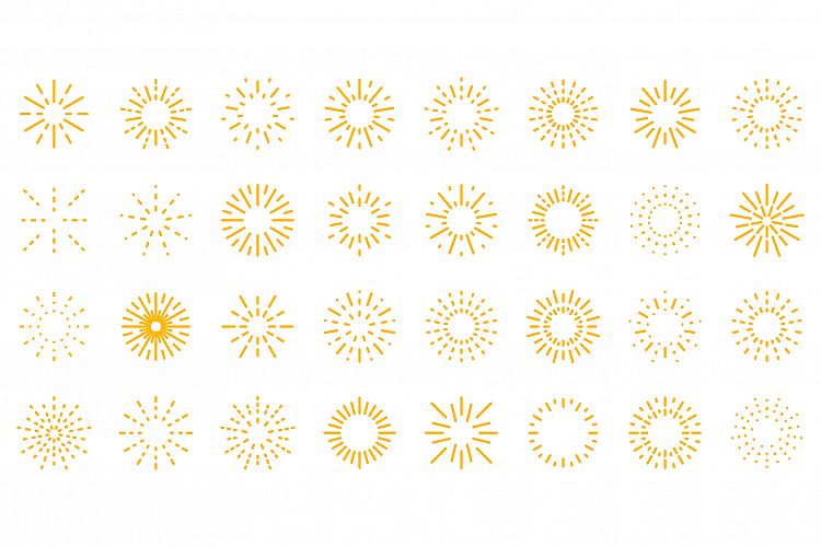 Firework icons set vector flat example image 1