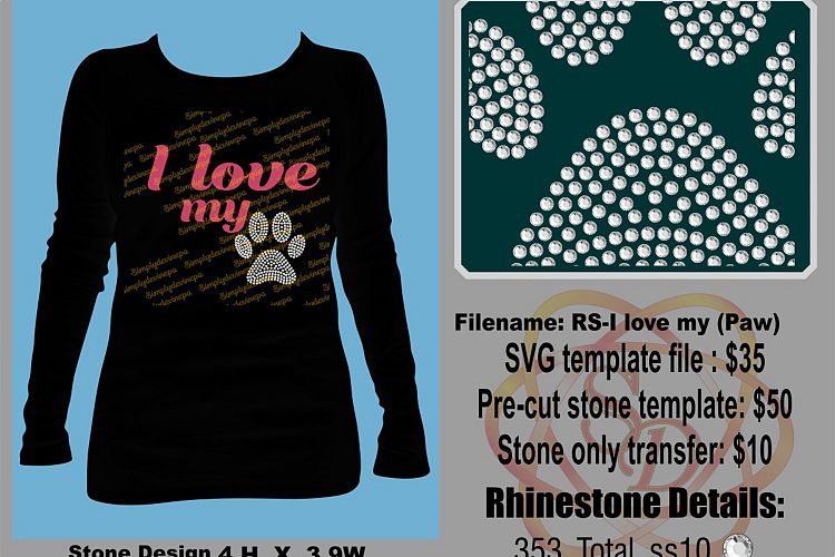 I Love My (paw) SVG