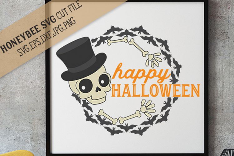 Happy Halloween Wreath SVG Cut File