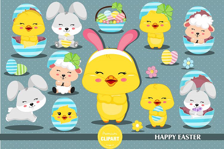 Easter animals illustrations, Easter graphics
