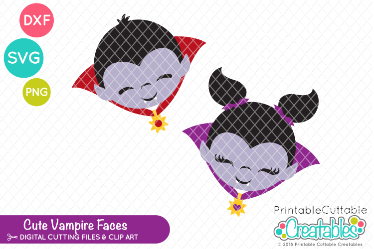 Cute Vampire Faces SVG
