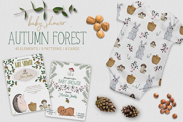 Baby shower autumn forest