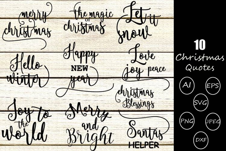 Christmas Quotes svg cutting files