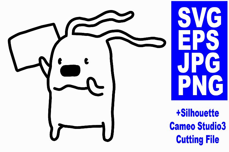 Cute Dog Showing a board - SVG JPG PNG STUDIO3 Cutting