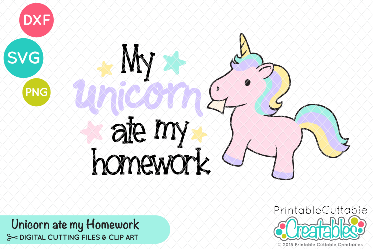 Unicorn Ate My Homework SVG