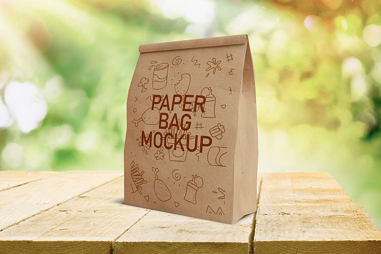 Fast Food Paper Bag Mockup