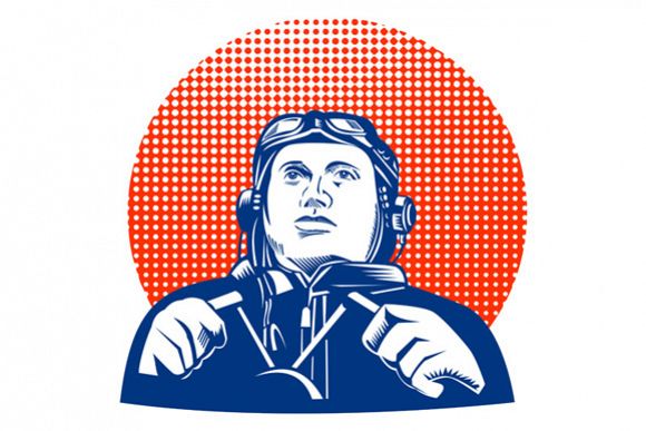 World War Two Pilot Airman Retro example image 1