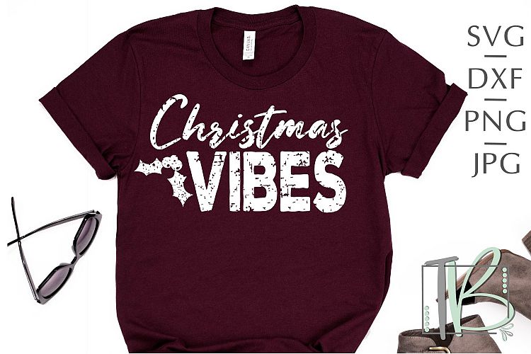 Grunge SVG, Distressed SVG, Christmas Vibes SVG