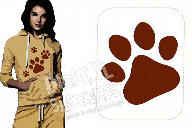 Paw Dog Cat Machine Embroidery Design 6 Sizes