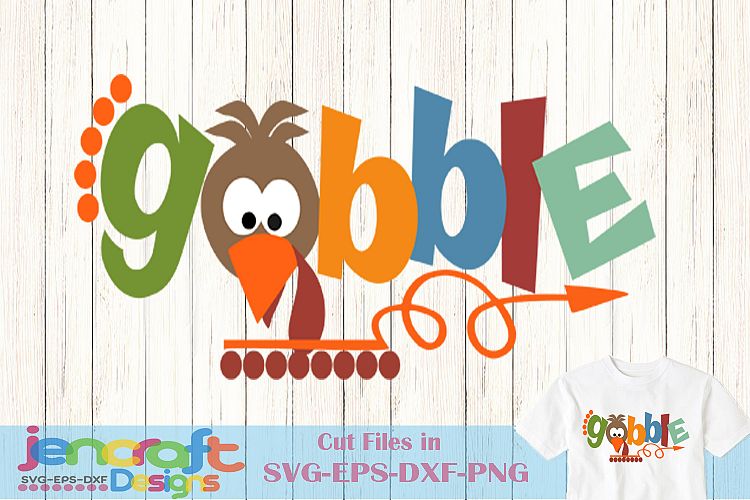 Turkey SVG- Gobble Thanksgiving word art SVG Cut File image