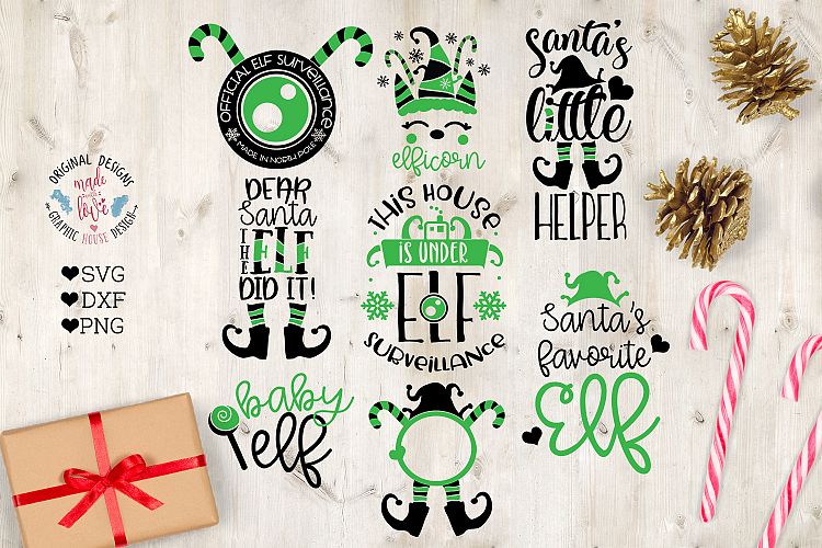 Elf Mini Christmas Bundle in SVG, DFX, PNG