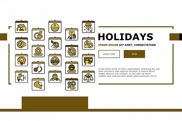 World Holidays Event Landing Web Page Header Banner Template example image 1