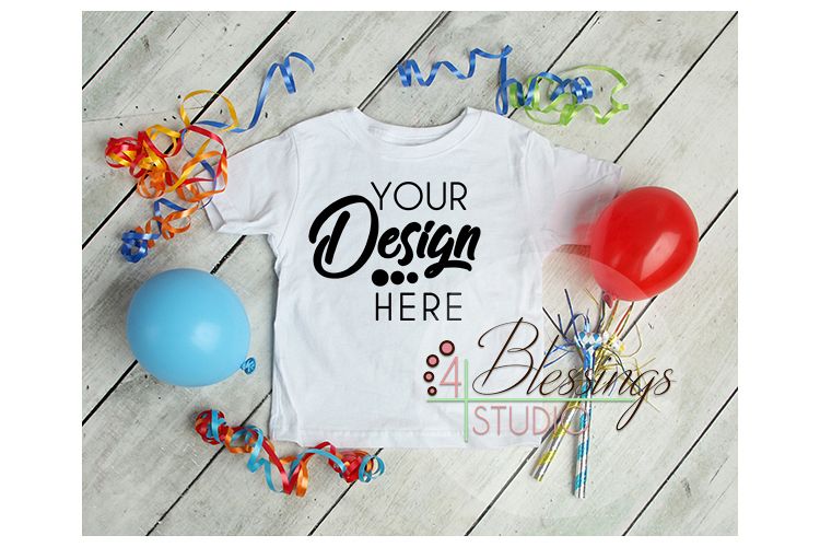Birthday Mockup Blank White Kids TShirt Mock Up Template