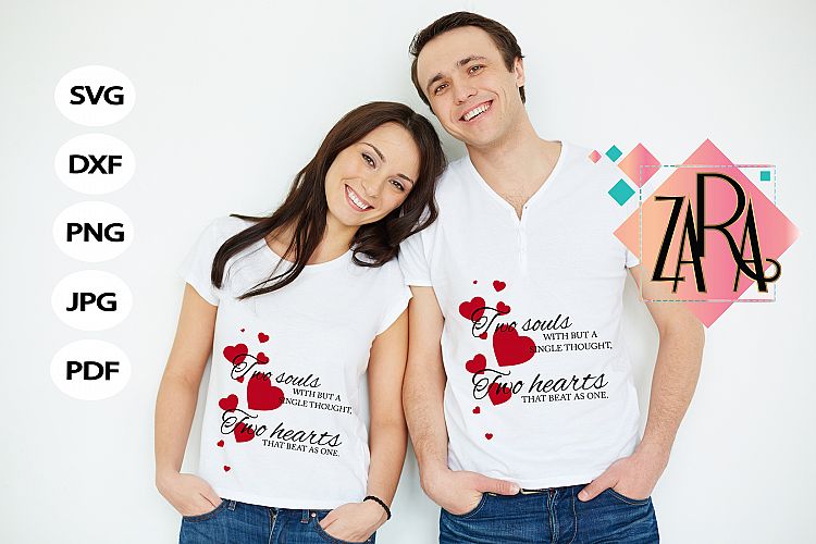Two souls with but a single thought, two hearts that beat as one  ,  svg DXF pdf jpg PNG - Cutting Files - Wall art - Clip Art 