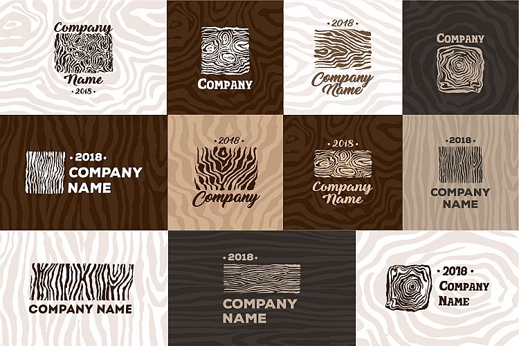 Wood and timber texture symbol logo.