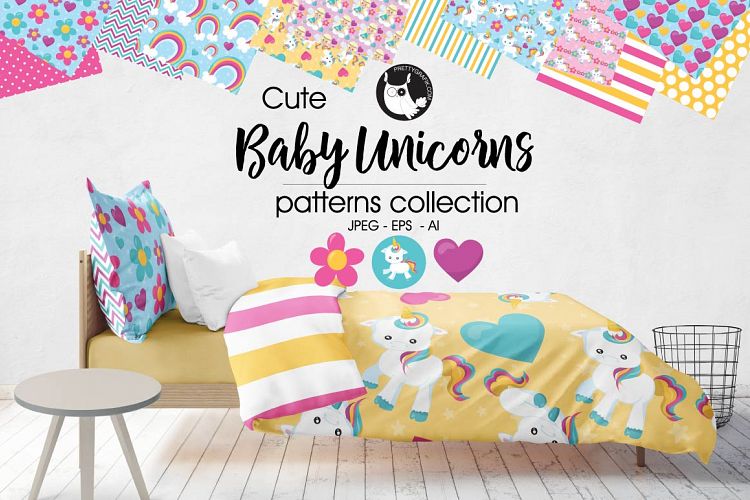 BABY-UNICORN, digital papers