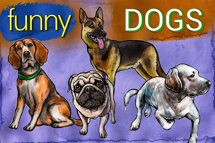 Download Free Illustrations Download Funny Dogs Free Design Resources