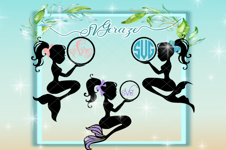 Mermaid, Monogram, Mermaid SVG, Mermaid Decal, Birthday Decoration, Baby Room Decor, Girl Gift Ideas, Instant Download, Cricut, Silhouette