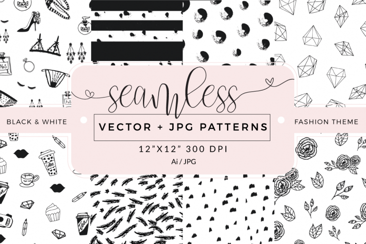 Seamless vector patterns - pack of 8