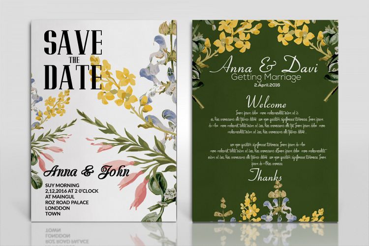 Double Sided Save The Date Card