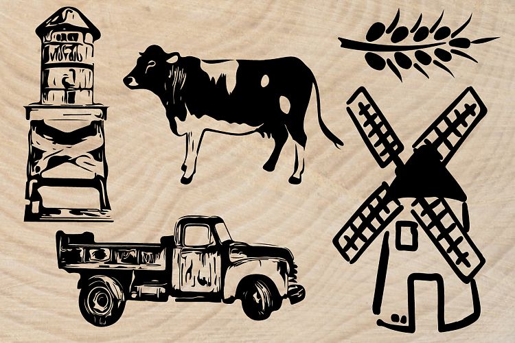 Download Farm Life SVG,barn Windmill Farm car Milk 841S (98150 ...