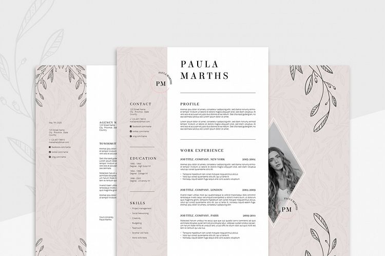 FLORAL Resume/CV + Cover Letter + Title