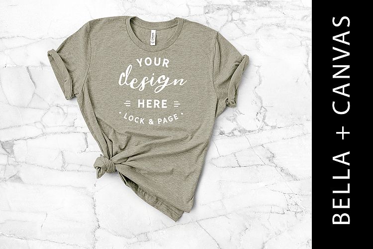 Heather Stone Bella Canvas 3001 Shirt Mockup Feminine Style