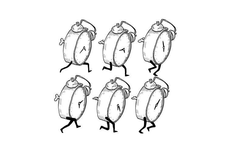 Alarm Clock Run Cycle Drawing Sequence