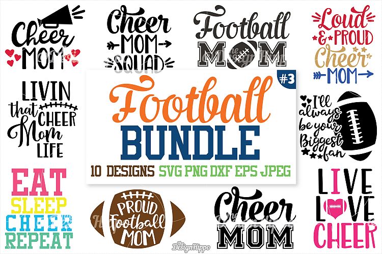 Football SVG Bundle, Football Mom Bundle, SVG, PNG, Cut File