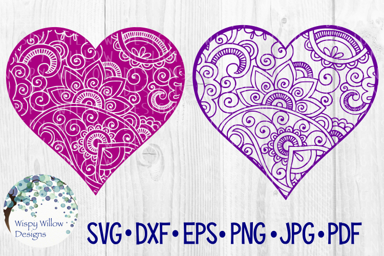 Download Heart Bundle Zentangle Love SVG Cut File (112448) | SVGs ...