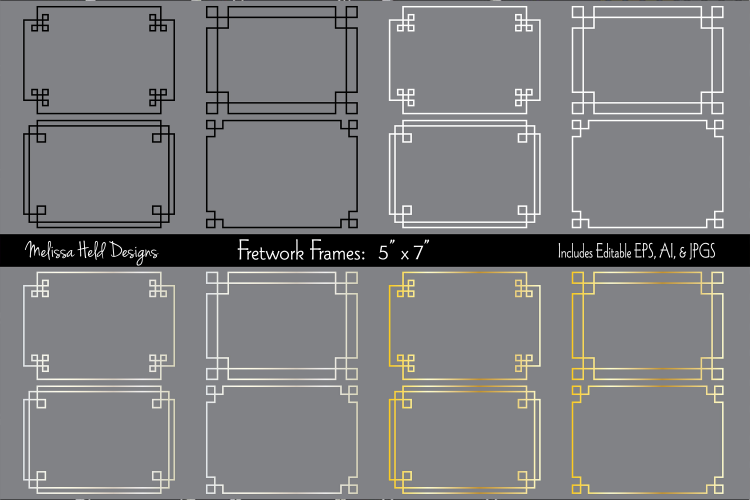 Silver   Gold 5" x 7" Fretwork Frames