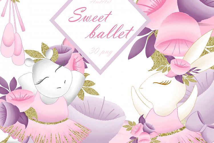 Ballerina animals clipart