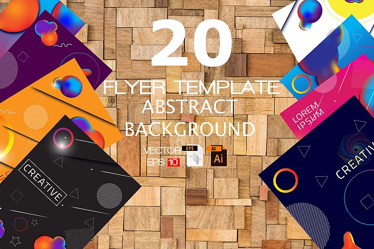 20 Vector Flyer Abstract Background Template