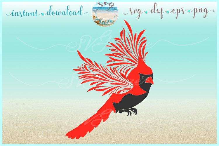Cardinal Flying SVG DXF EPS PNG files for Cricut Sihouette