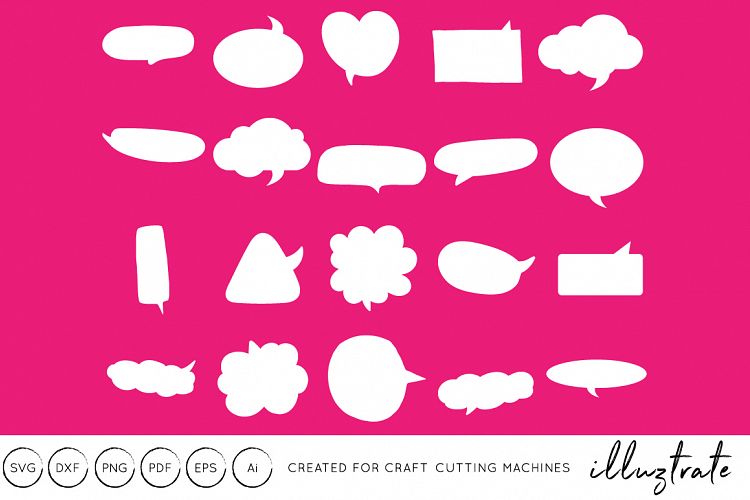 Speech Bubbles SVG Cut File - Clipart, DXF, PNG