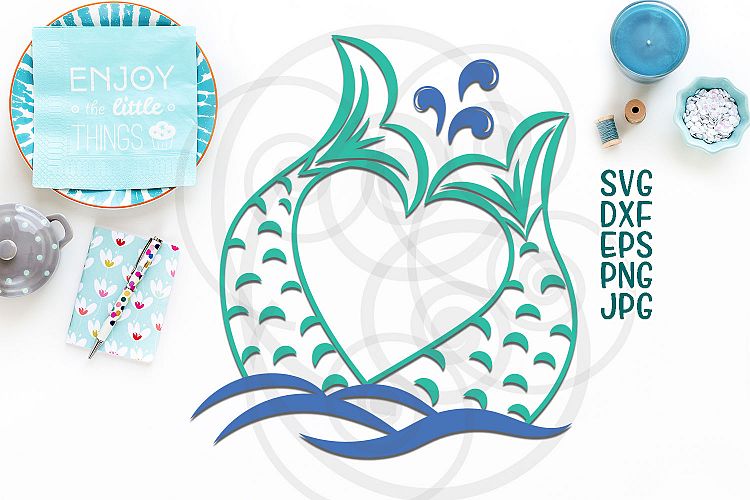 Download mermaid tail svg, mermaid tail heart monogram svg file ...