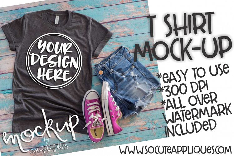 Gray t shirt mock up 6500