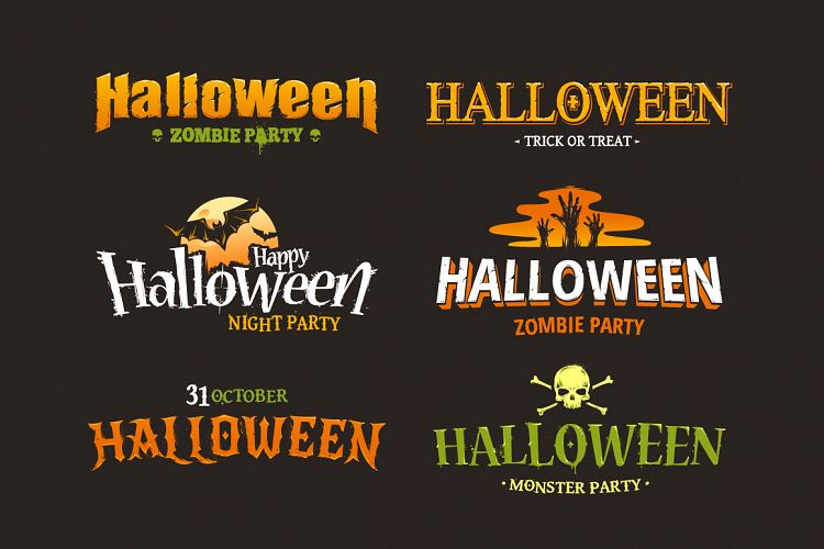 Halloween Typography Set