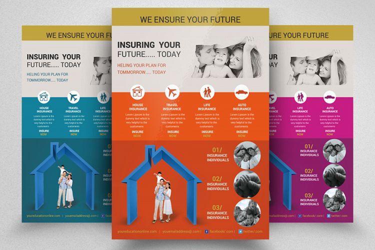 Insurance Company Advertisement Flyer Template