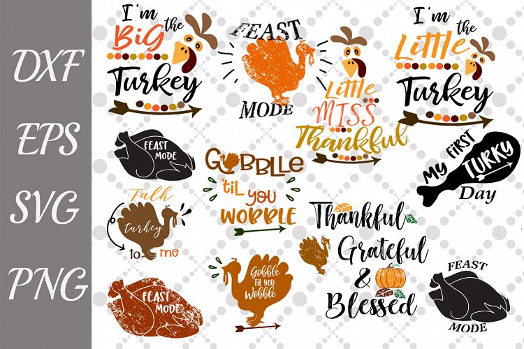 Thanksgiving Bundle Svg, BUNDLE TURKEY SVG, Bundle Svg