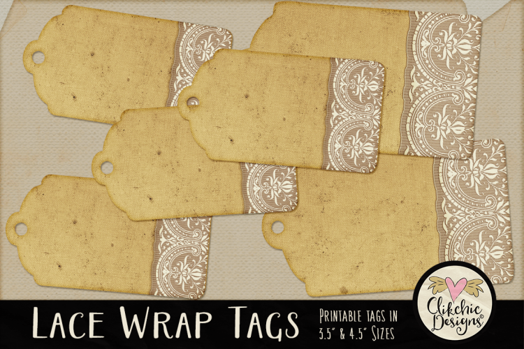 Printable Tags - Lace Wrap Vintage Tags